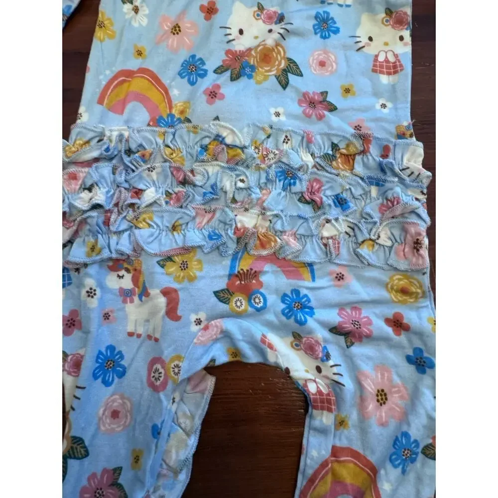 Posh Peanut Hello Kitty Summer Ruffle Footie bamboo Size 6-9 Months NWT